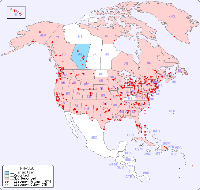 __North American Reception Map for RN-356