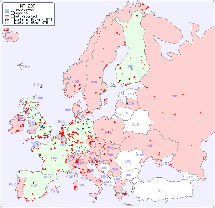 __European Reception Map for MT-209
