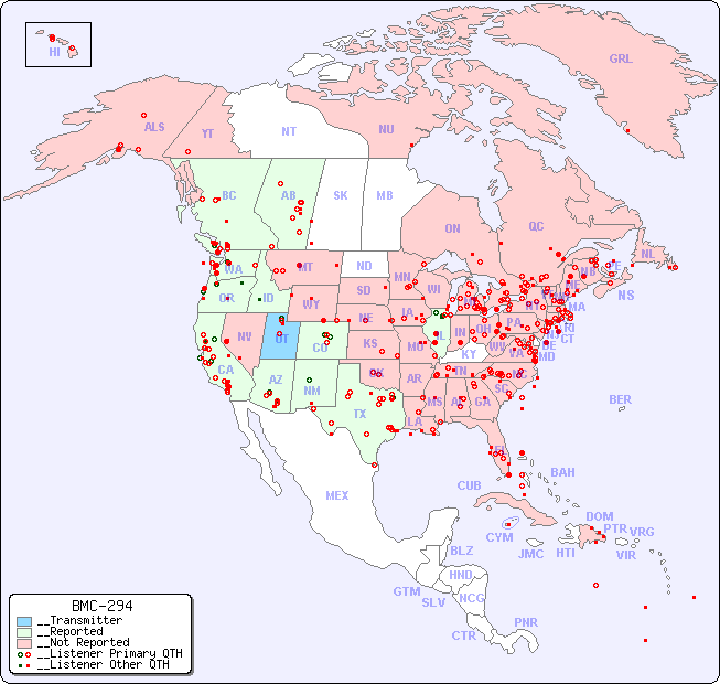 __North American Reception Map for BMC-294
