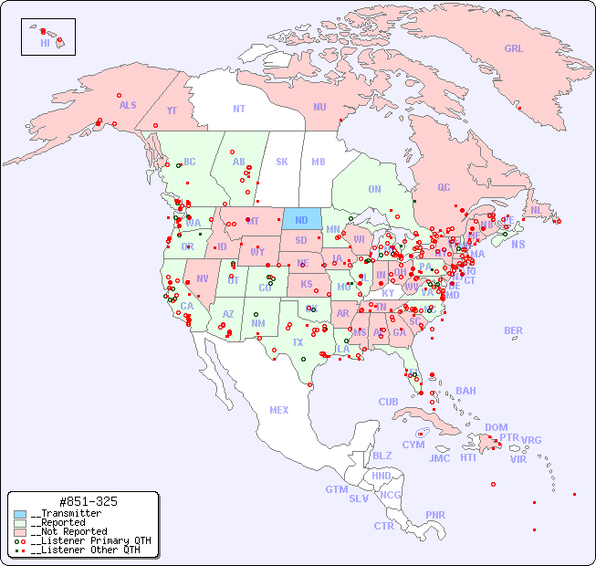 __North American Reception Map for #851-325