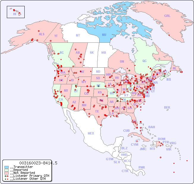 __North American Reception Map for 003160023-8414.5