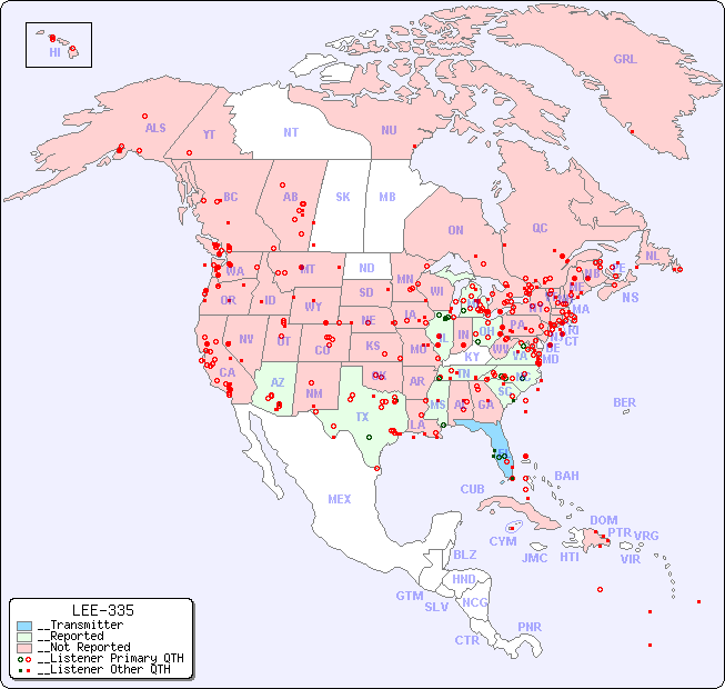 __North American Reception Map for LEE-335