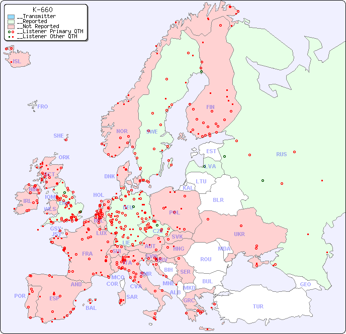 __European Reception Map for K-660