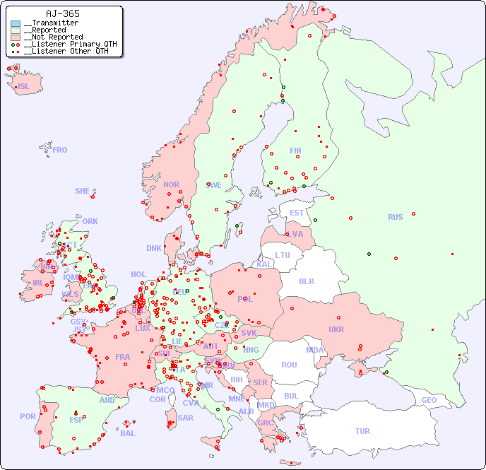 __European Reception Map for AJ-365