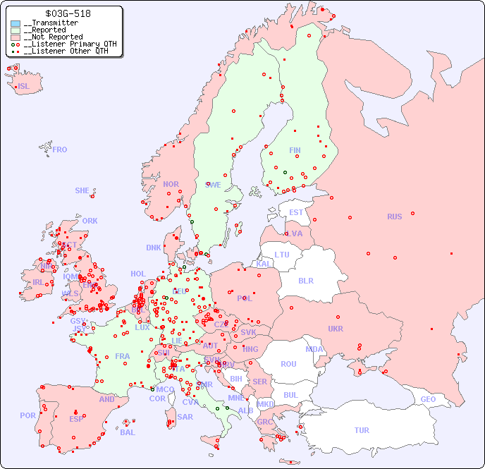 __European Reception Map for $03G-518