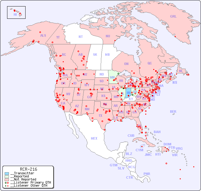 __North American Reception Map for RCR-216