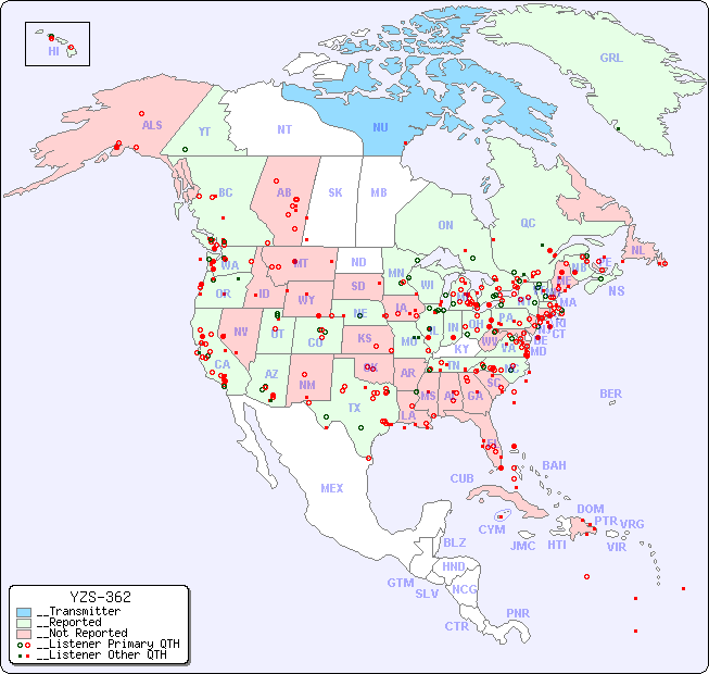 __North American Reception Map for YZS-362
