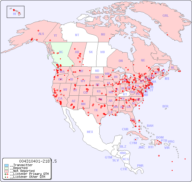 __North American Reception Map for 004310401-2187.5