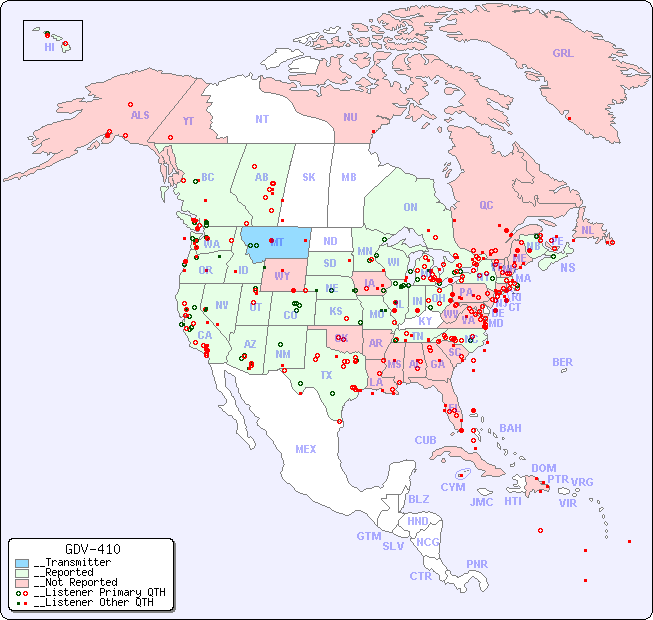 __North American Reception Map for GDV-410