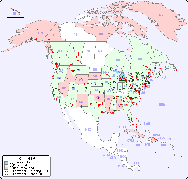 __North American Reception Map for RYS-419