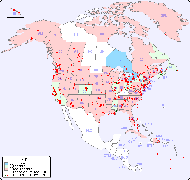 __North American Reception Map for L-368