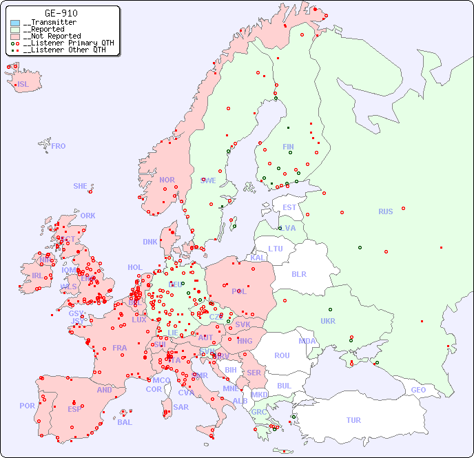 __European Reception Map for GE-910