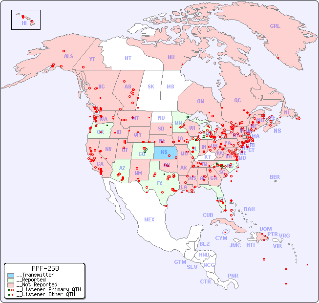 __North American Reception Map for PPF-258