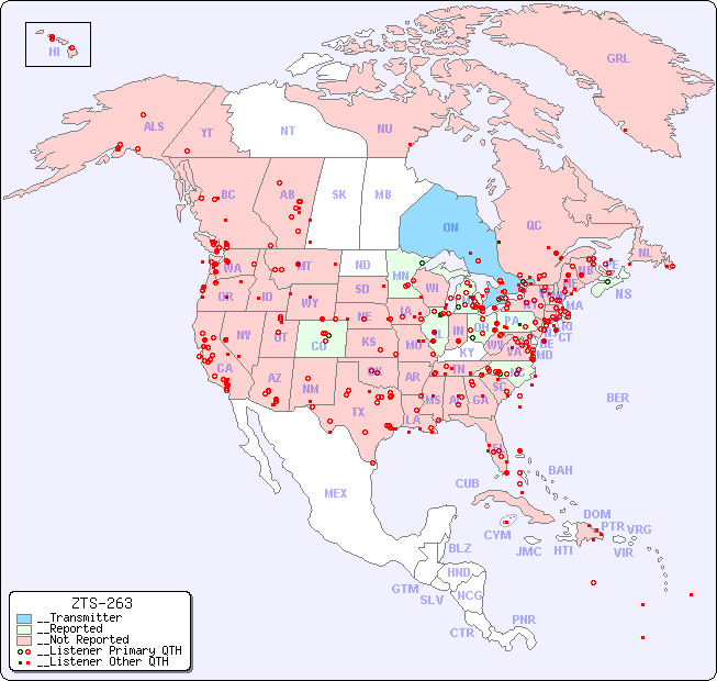 __North American Reception Map for ZTS-263