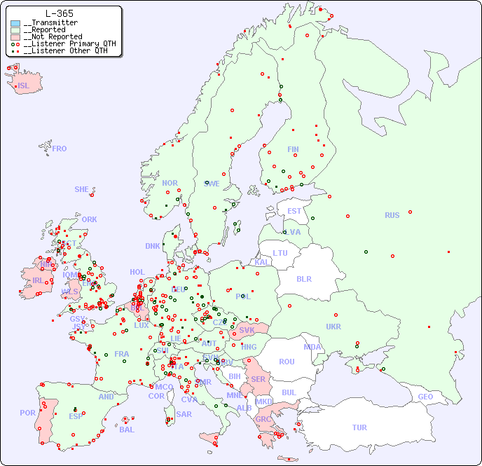 __European Reception Map for L-365