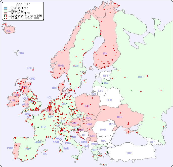 __European Reception Map for AOO-450