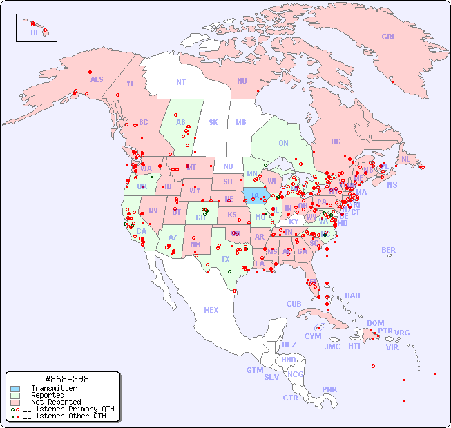 __North American Reception Map for #868-298