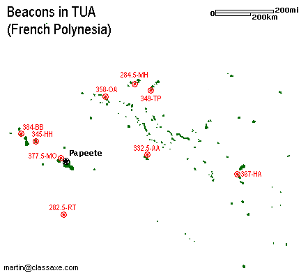 French Polynesian Beacons Map